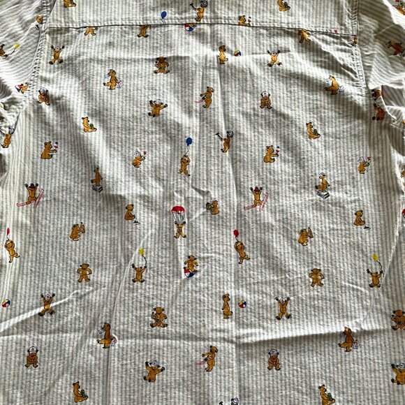 Teddy Fresh Unisex Striped Collared Button-Up Shirt w/ Little Bears size Medium - Picture 5 of 7